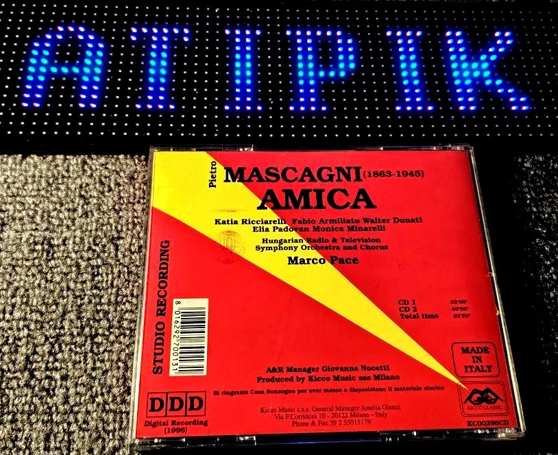 🎭 Mascagni Amica - 2CD World Premier Recording - Kicco Classic Italia - Ultra Raro – photo 2